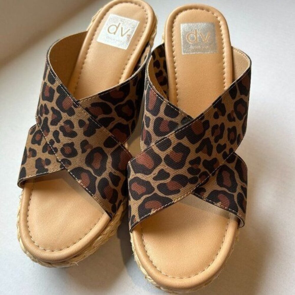 Dolce Vita Women's Deadra Leopard Print Espadrille Wedge Open Toe Sandal 8.5